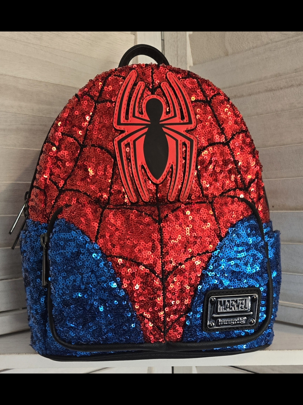 Loungefly Spider-Man Red & Blue Sequin Mini Backpack